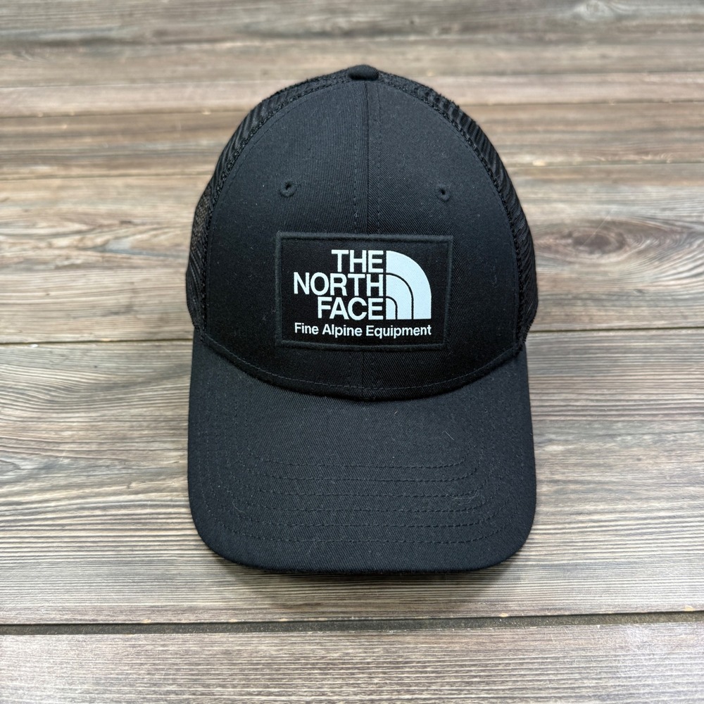 The North Face Mens OS Trucker Hat Black Fine Alpine Equipment‎ Patch